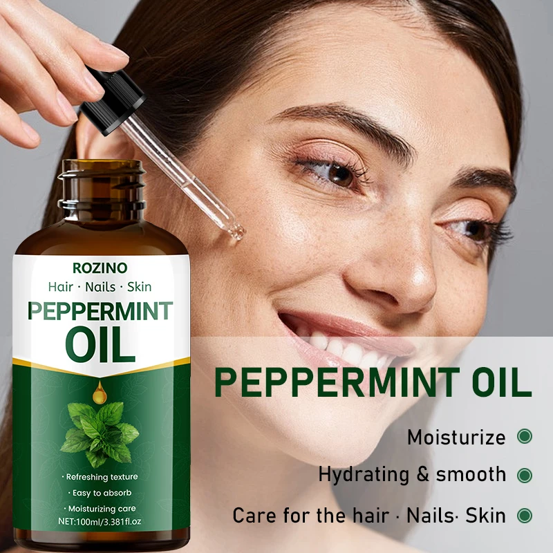 1Pcs/2Pcs/3Pcs Peppermint Essential Oil, Pure Plant Essential Oil, Used for Massage, Shower, Skin Care, Face, Body, Nails, Hair, and Eyelash Care, Versatile