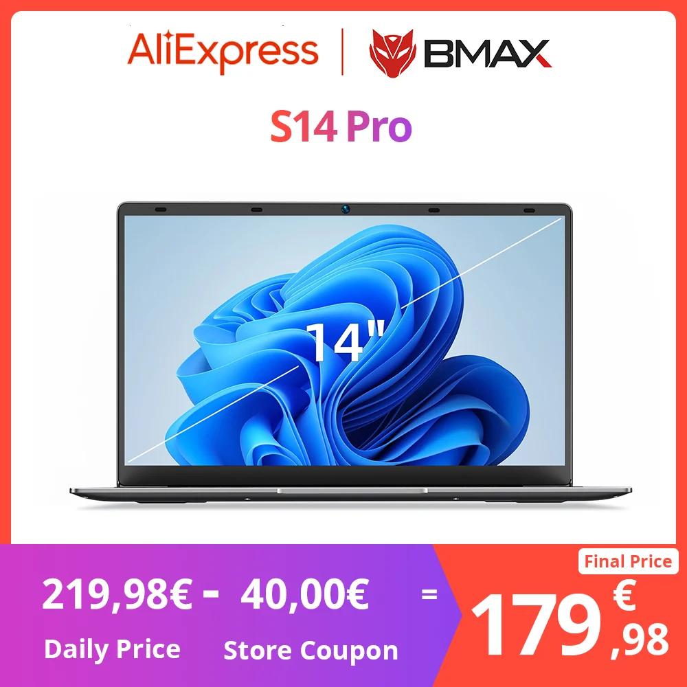 BMAX S14 Pro Intel N5000 CPU 1920*1080 14 Inch Laptop 8GB RAM 256GB SSD Windows 11 Notebook Dual Wifi USB laptop PC