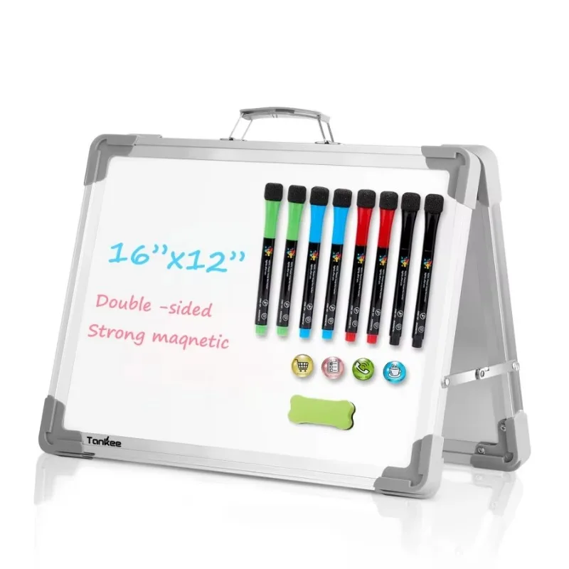 Small Dry Wipe Whiteboard Double Sided Portable Mini Easel Memo Magnetic Desktop Foldable Whiteboard