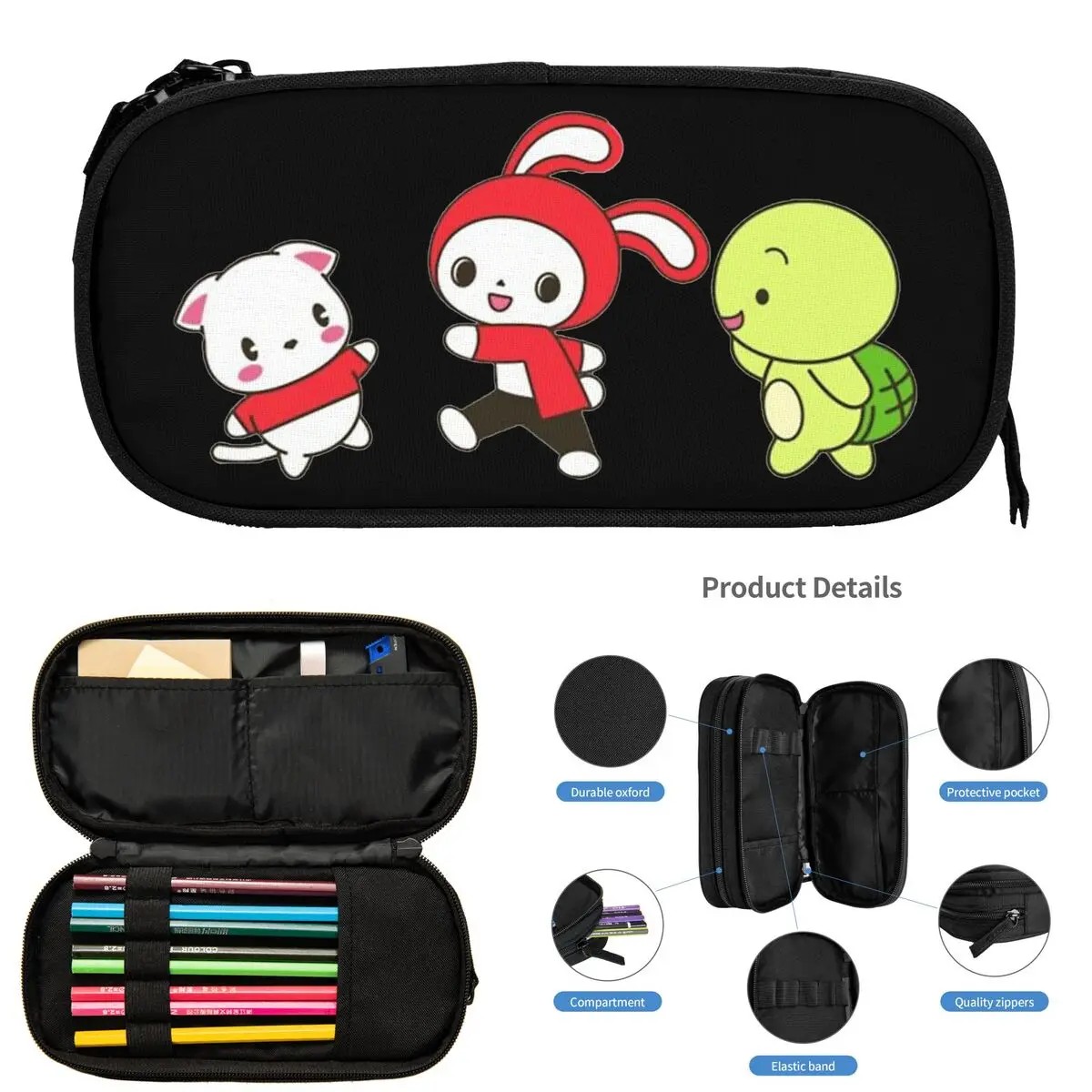 مقلمة JJ ميكي مايزن لهدايا الطلاب، صندوق أقلام رصاص، حقيبة أقلام رصاص ذات سعة كبيرة، حامل قلم رصاص