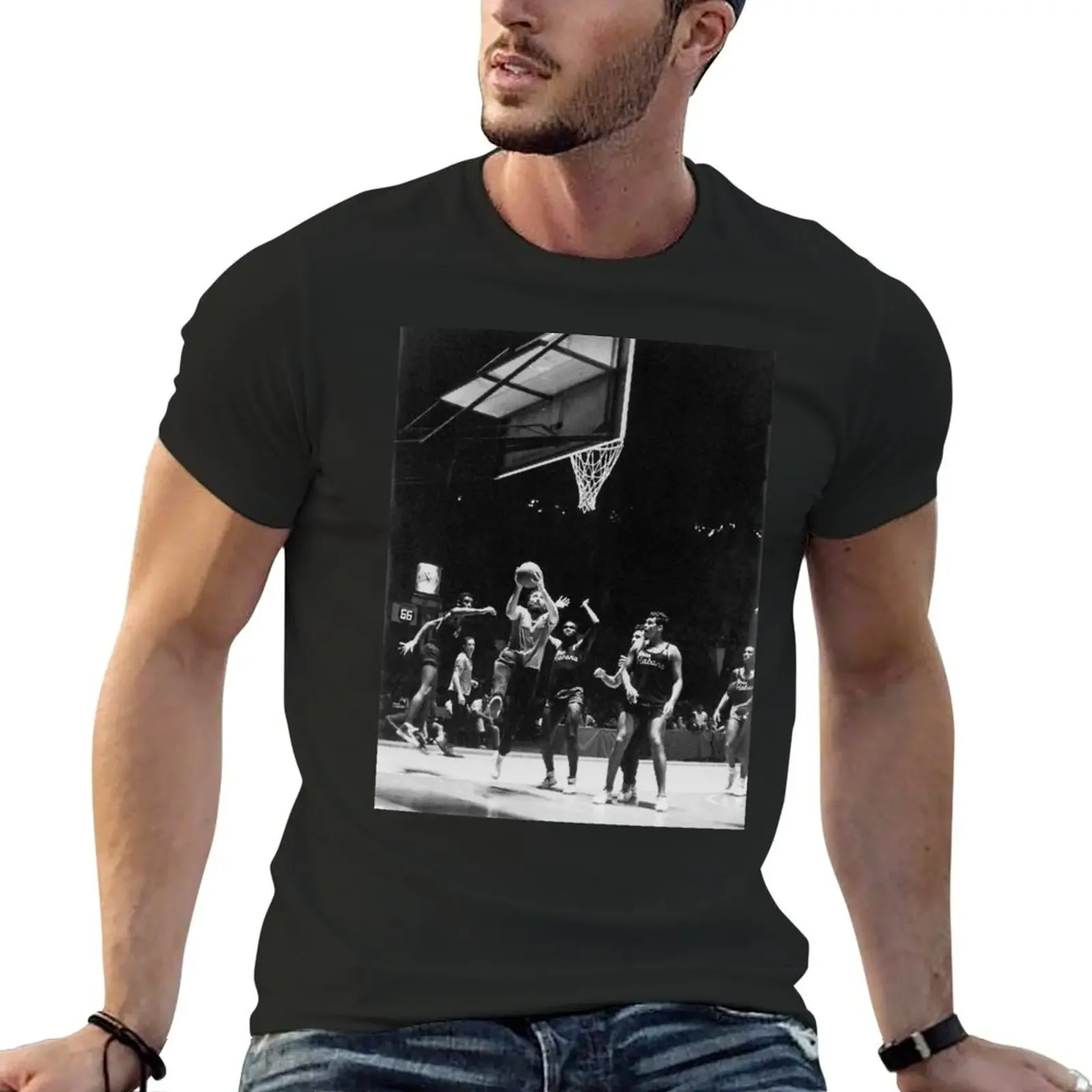 

Fidel Castro Playing Basketball T-Shirt oversizeds cheap stuff mens graphic t-shirts anime