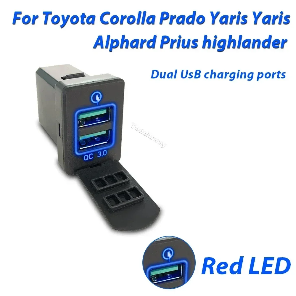 Fast Chargeing  Socket Car usb charger Dual Ports Voltage Display for lexus ES 2013 2017 CT 2020 RC 2018 upgrade  Accessories
