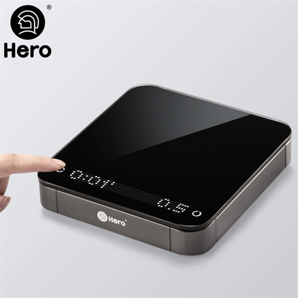 

Hero Mirror Basic+Electronic Scale Built-in Auto Timer Pour Over Espresso Smart Coffee Scale Kitchen Scales White Black 2KG/0.1g