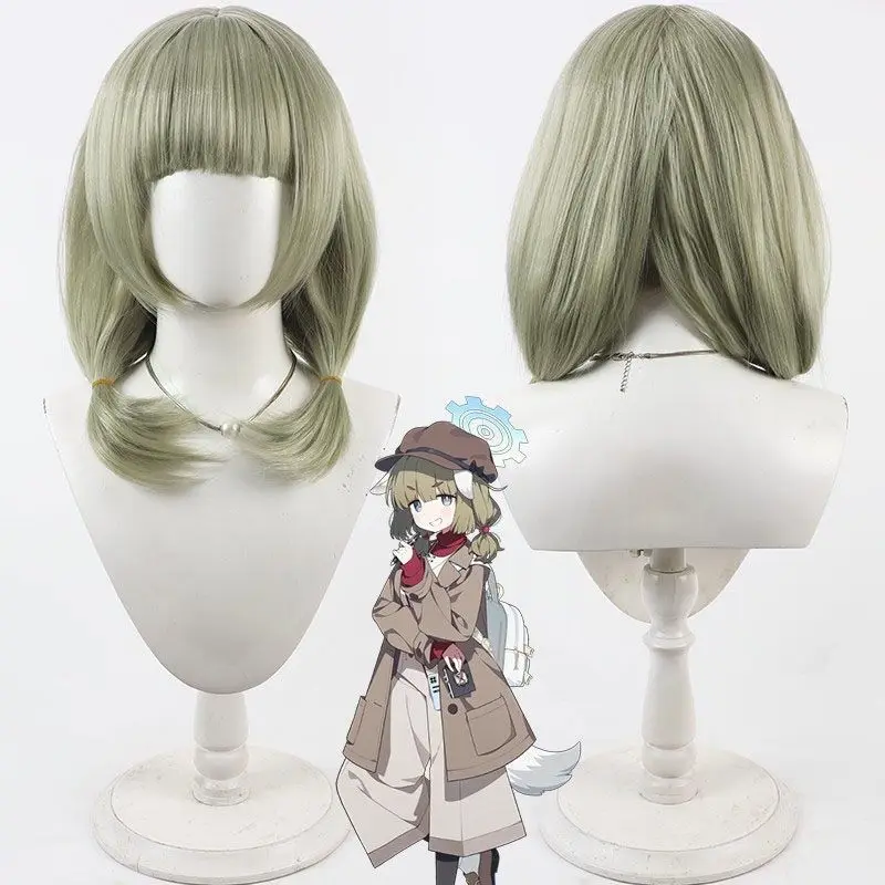 

Синий архив Арамики Якумо Косплей Парик Короткие зеленые термостойкие синтетические волосы Хэллоуин Ролевые игры Вечеринка Карнавал + Кепка для парика