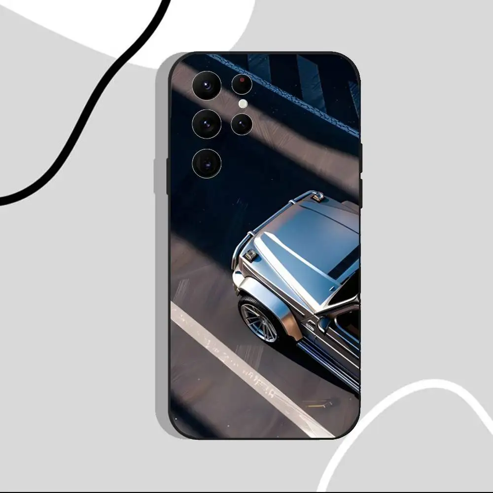 حافظة هاتف رياضية M-Mercedes Car G لهاتف سامسونج S25، S24 Ultra، S20، S30 plus، S22 plus، S23، S30 Ultra 5G غلاف أسود من السيليكون