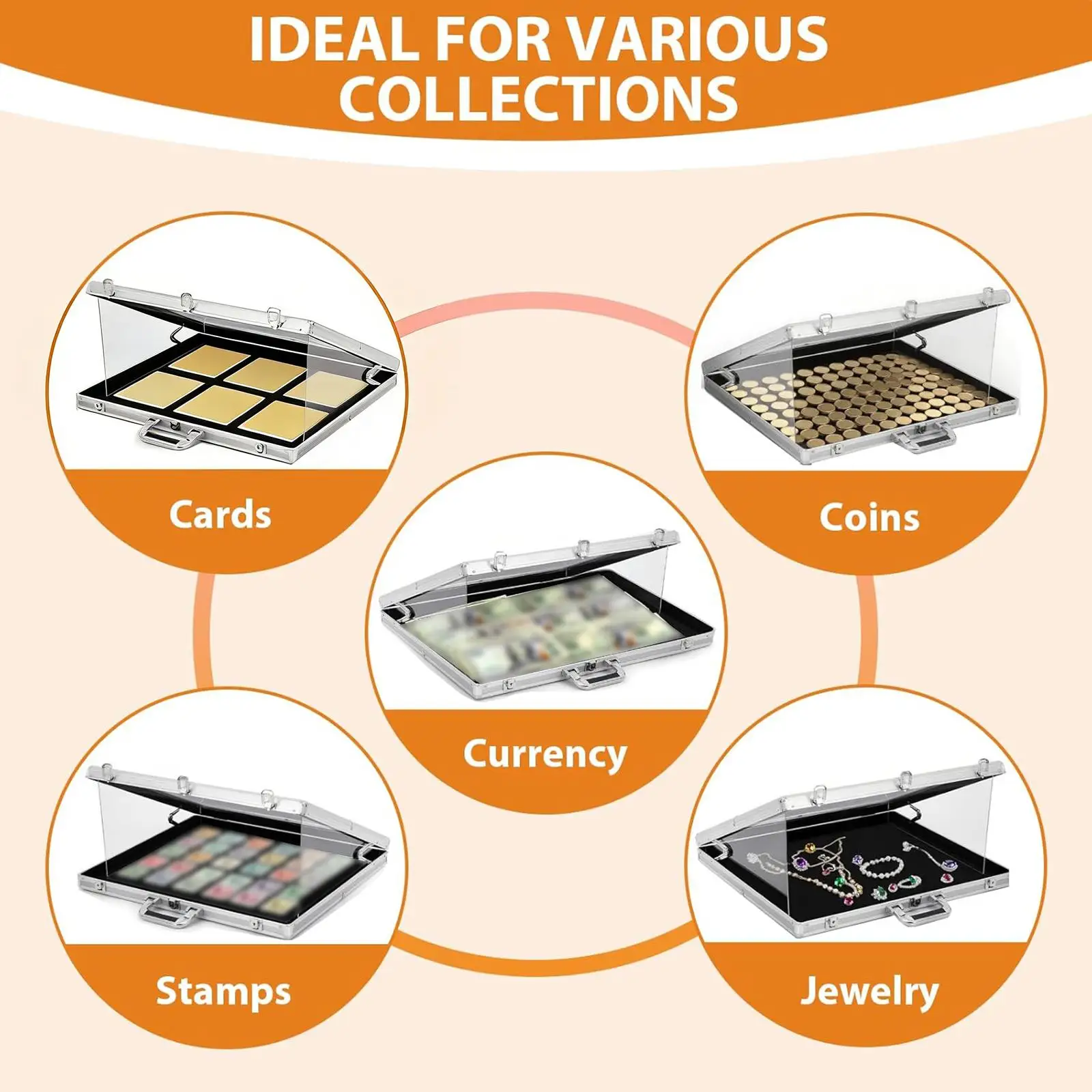 

Алюминиевый демонстрационный кейс для карт с ручкой, пылезащитный, портативный контейнер для карт, настольная витрина для бейджей, часов, для распродажи на улице