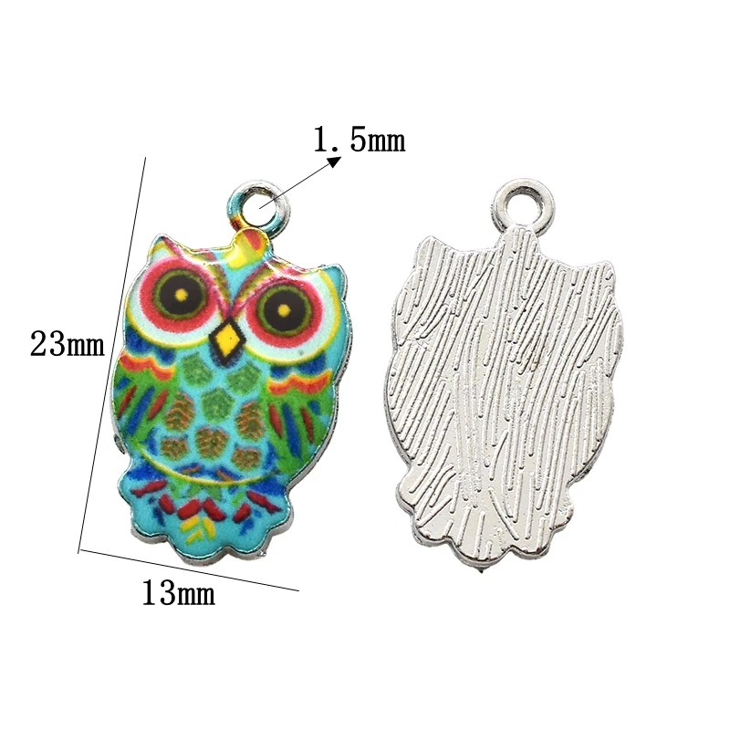 5/10/31pcs Colorful Owl Enamel Charms Alloy Metal Halloween Pendants For DIY Earring Necklaces Bracelet Keychain Jewelry Making