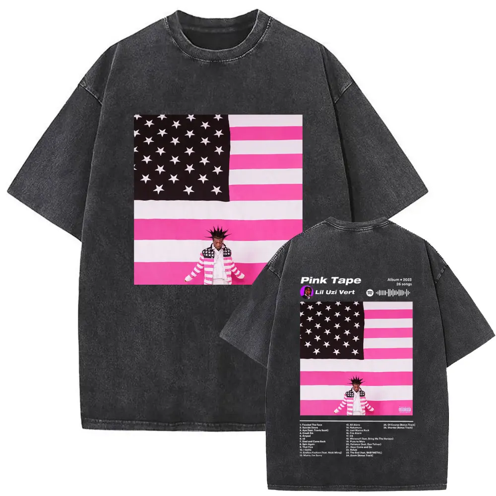 

Washed Vintage Rapper Rapper Lil Uzi Vert Album Graphic T-shirt Men Women Casual Oversized T Shirts Hip Hop Pop Music Streetwear