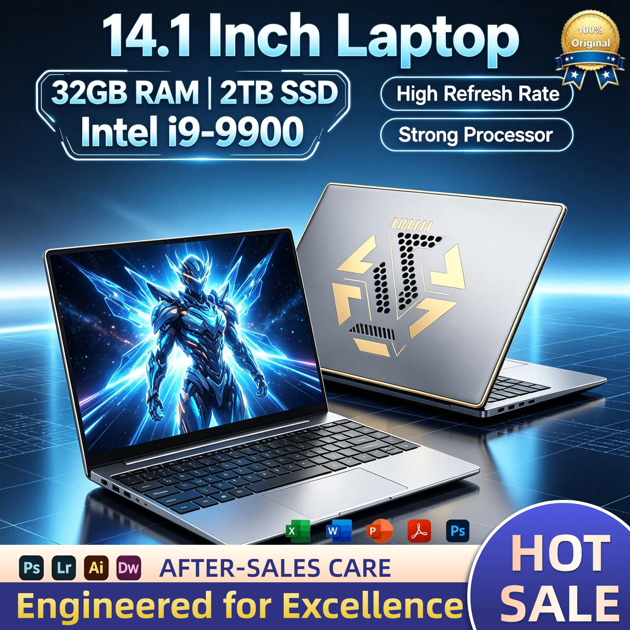 Intel Core i9 9900 14.1 Inch Laptop 8C16T 5.0GHz 16GB RAM 2TB SSD UHD 630 Gaming Notebook Mobile Workstation Pro Prime