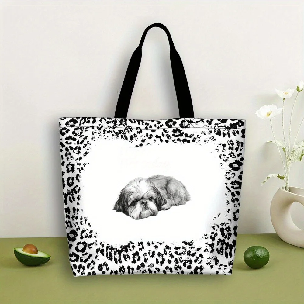 

Funny Shih Tzu T-Shirt for Women - Cute Puppy Graphic Tee Casual Short Sleeve Top Plus Size Gift Idea for Dog Lovers