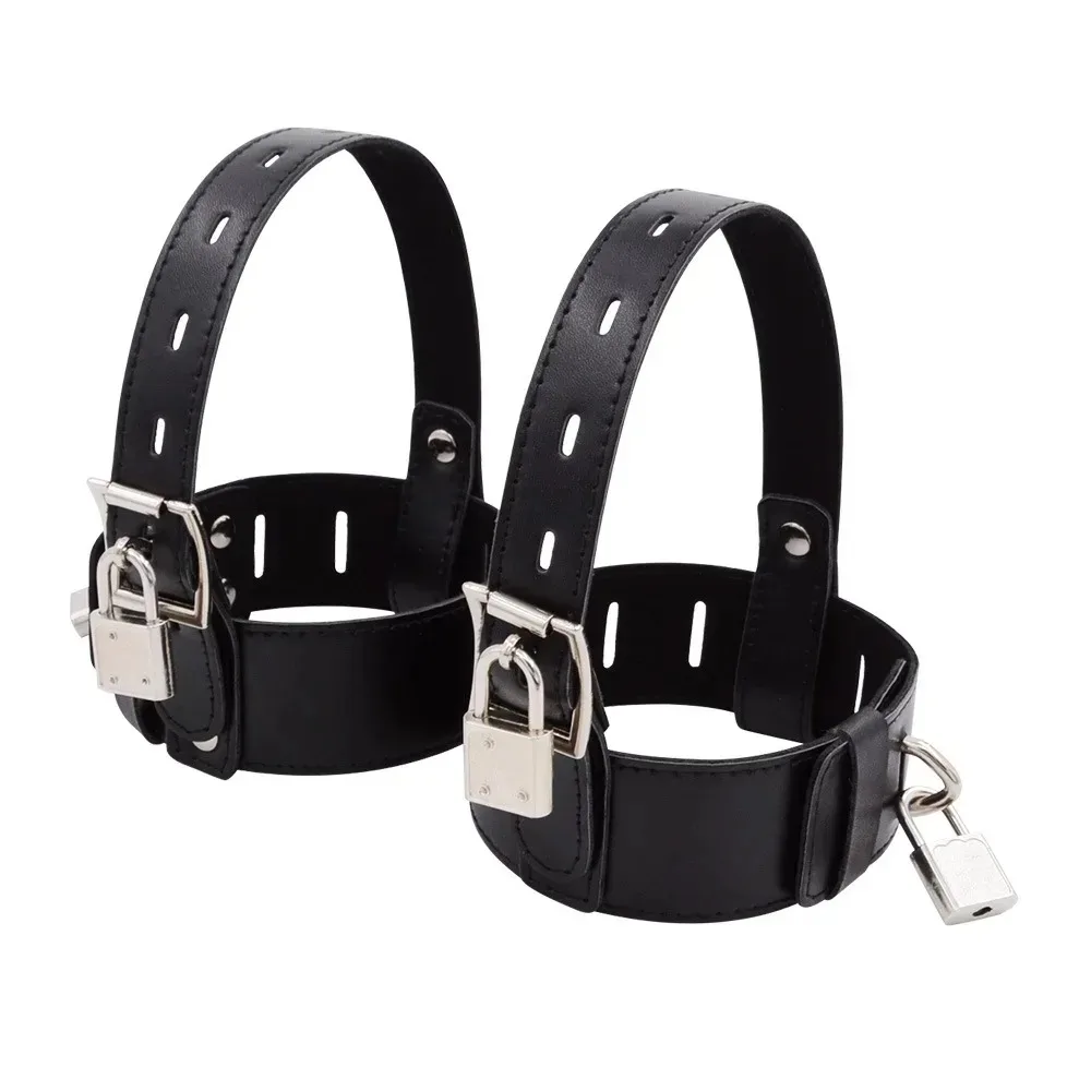 Lockable PU Leather Ankle Cuff Straps For High Heels BDSM Bondage Restraint Fetish Erotic Accessory Toy For Adult Women Couple view 2