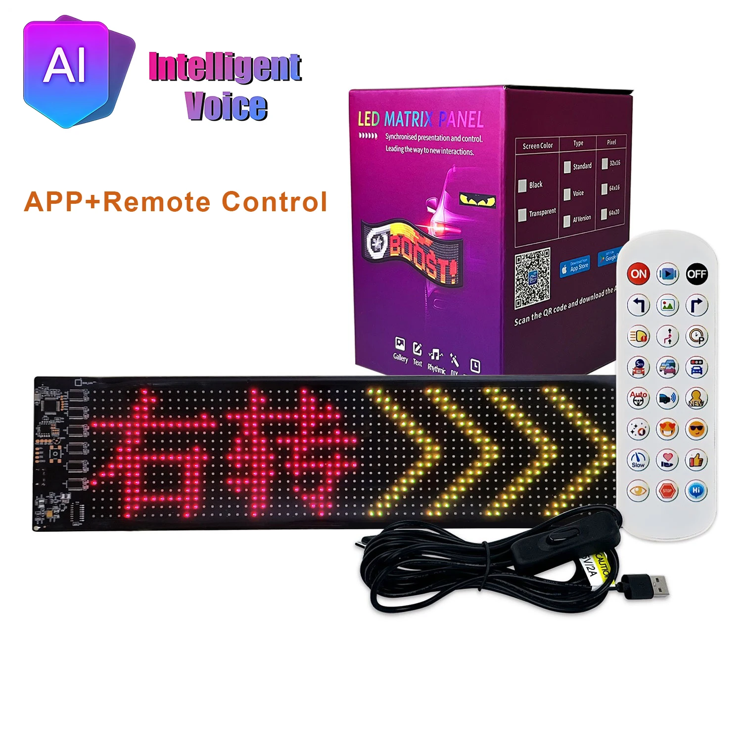 LED AI AD Display Screen Message Scrolling Sign Truck Car Board Flexible Advertising Light Board Windshield Store Car Display