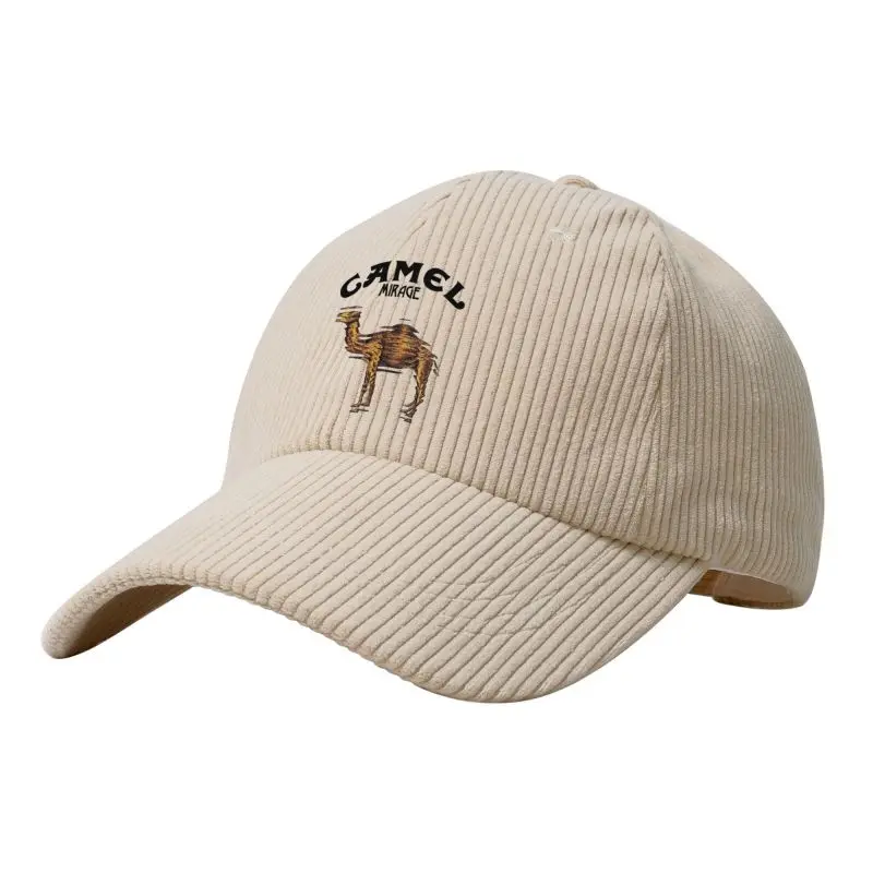 Gorra de béisbol con estampado Camel Mirage, gorra de pana suave y cómoda, gorras ajustables con cierre a presión para uso diario, gorras deportivas para senderismo, gorras estilo papá