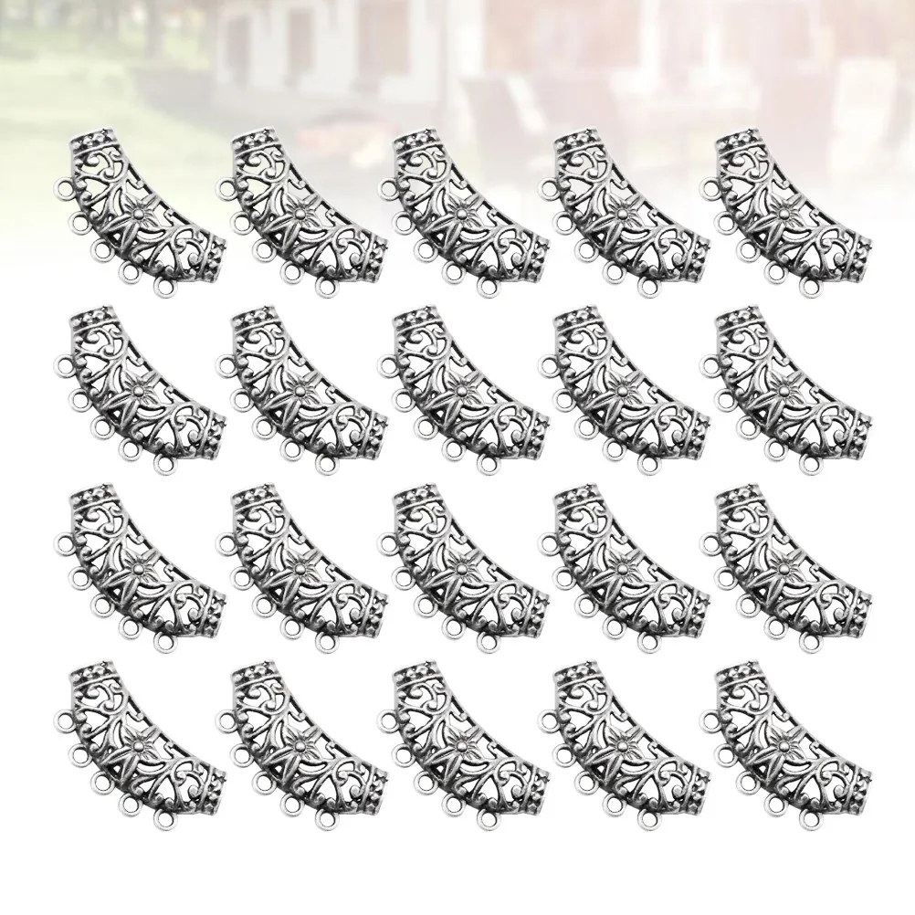

20Pcs Handmade Ethnic Pendants in Silver Alloy Curved Tube Style for Jewelry Making and DIY Accessory Projects Jewelry