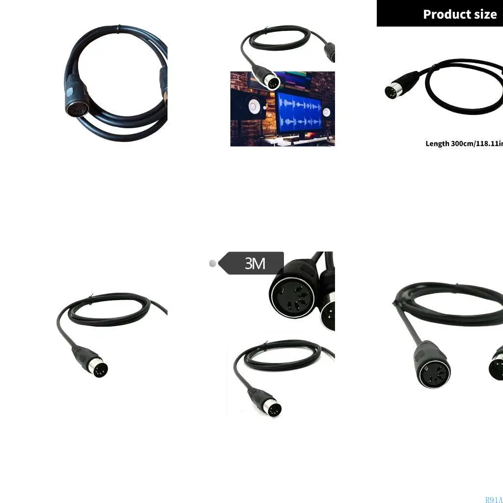 R91A MIDI5PIN MALE TOMEMEL CONNECTORS 5PIN DIN STUDIO使用のために中途半端