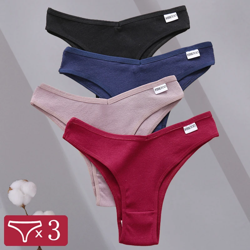 3Pcs/Set Women Brazil Panties Cotton Low Waist Briefs Female Soft Underwear Ladies 8 Solid Color Girls M-XL Intimates Lingerie