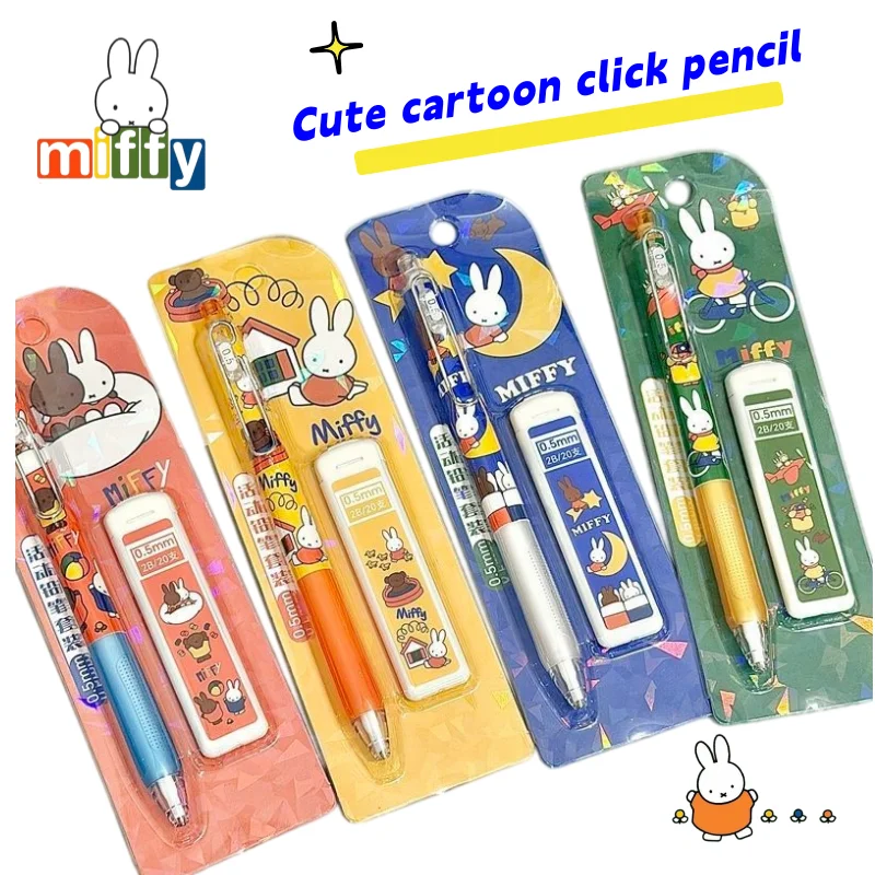 New Miffy Bunny Mechanical Pencil  High-Value Cute Cartoon Click Pencil  Smooth Writing  Not Easy to Break  Student Stationery