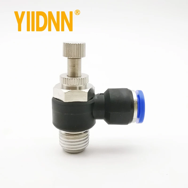 SL هوائي خنق سرعة تحكم صمام 1/8 ''1/4" 3/8 "1/2" ذكر الموضوع اسطوانة صمام خنق منظم ضغط