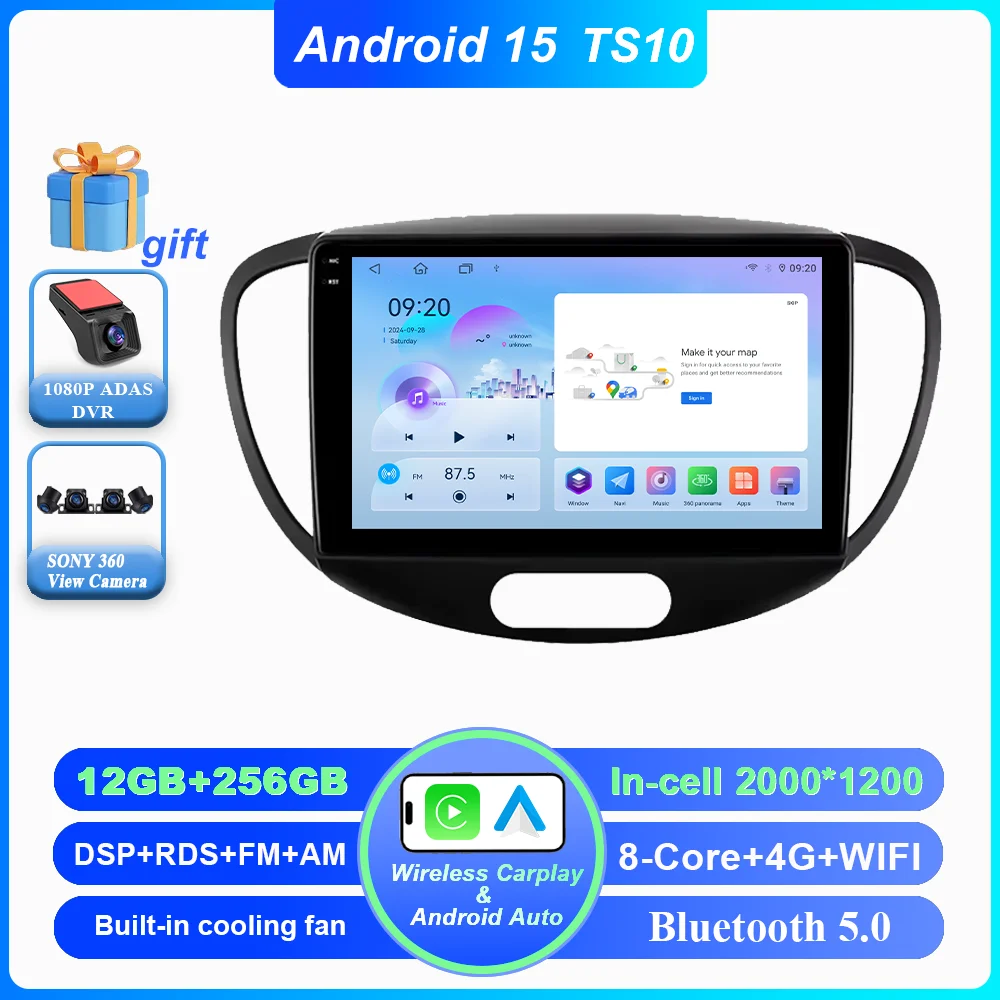 Android 15 Auto DVD Voor Hyundai i10 2007 2008 2009 2010-2013 Auto Radio Stereo Multimedia Speler GPS Navigatie 2din 4G Carplay