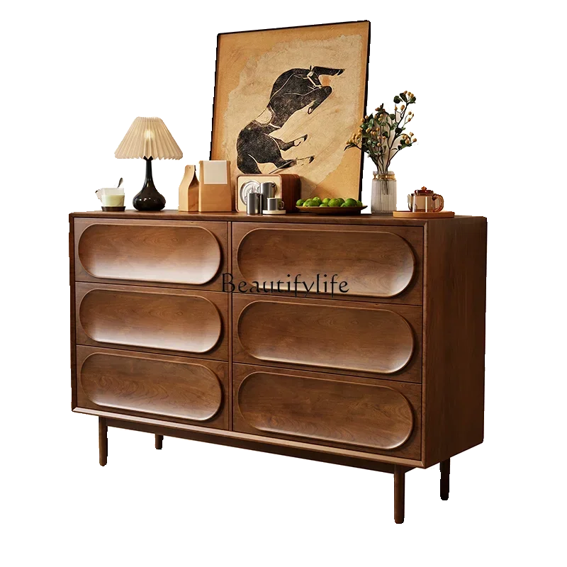 خزانة صدر على طراز العصور الوسطى D25 من الخشب الصلب، خزانة تخزين لغرفة النوم الأمريكية القديمة SSS #5