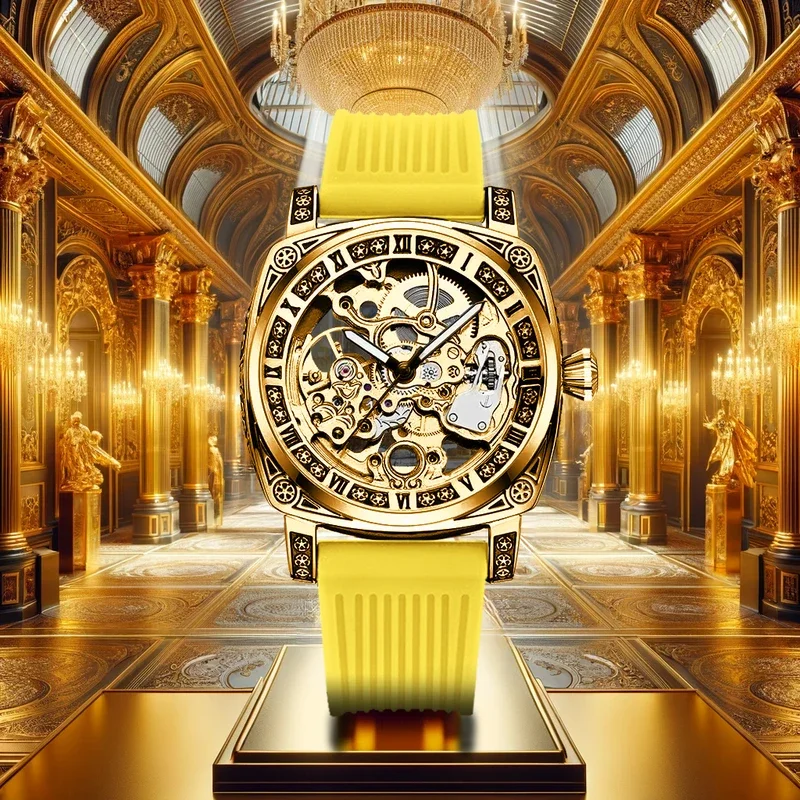 New Men's Watch Fashionable, Classic, Noble, Versatile, Retro, Trendy, and Personalized Night Glow Hollow Mechanical Watch