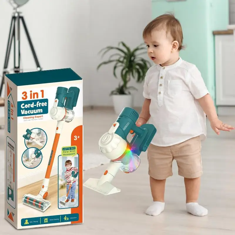 Kids Vacuum Cleaner Toy Pretend Play Vacuum Cleaning Toy Fun Parent-Child Interactive Sweeping Toy With Music And Lights For