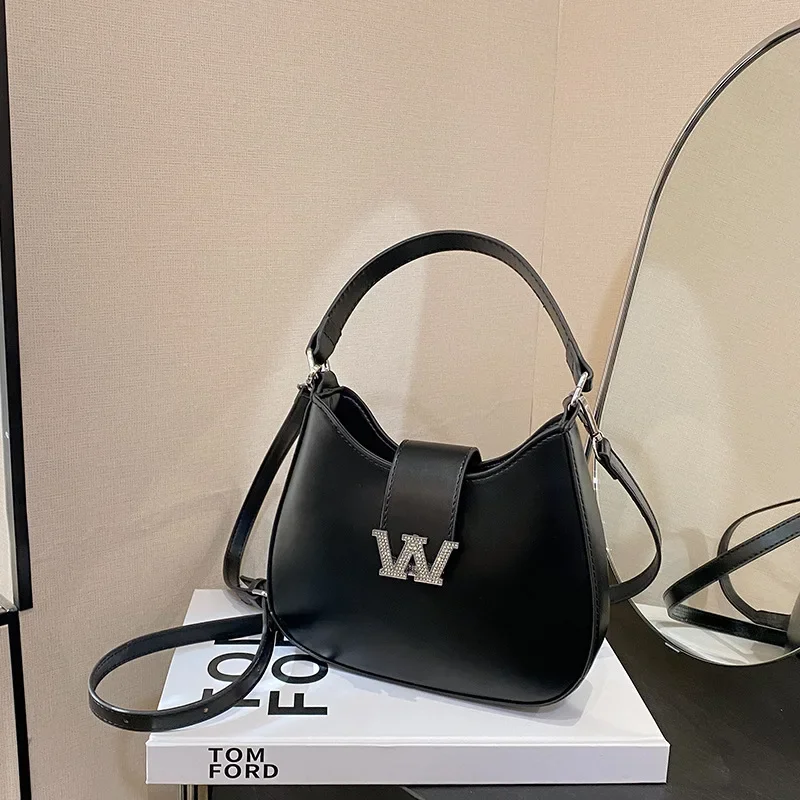 

2025 Spring New! Women's Foreign-Textured Commuter Bag - Solid Color Simple, Casual Shoulder & Messenger