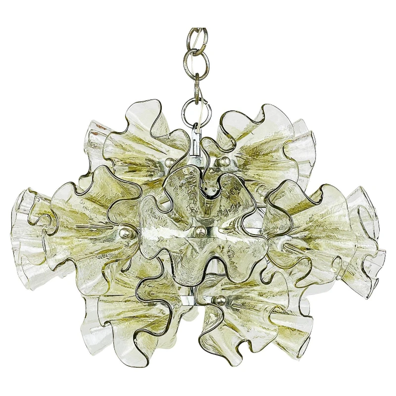 

Modern medieval style restaurant exhibition hall flower glass chandelier high quality