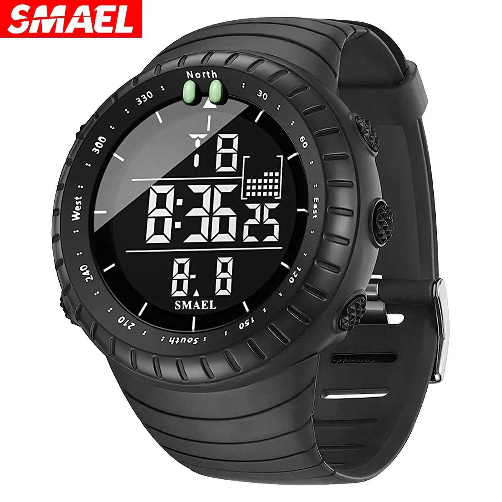 Digital Sport Watches for Men Black 50M Diving Tactical Wristwatch Big Dial Waterproof Electronic Led Military Clocks Stopwatch