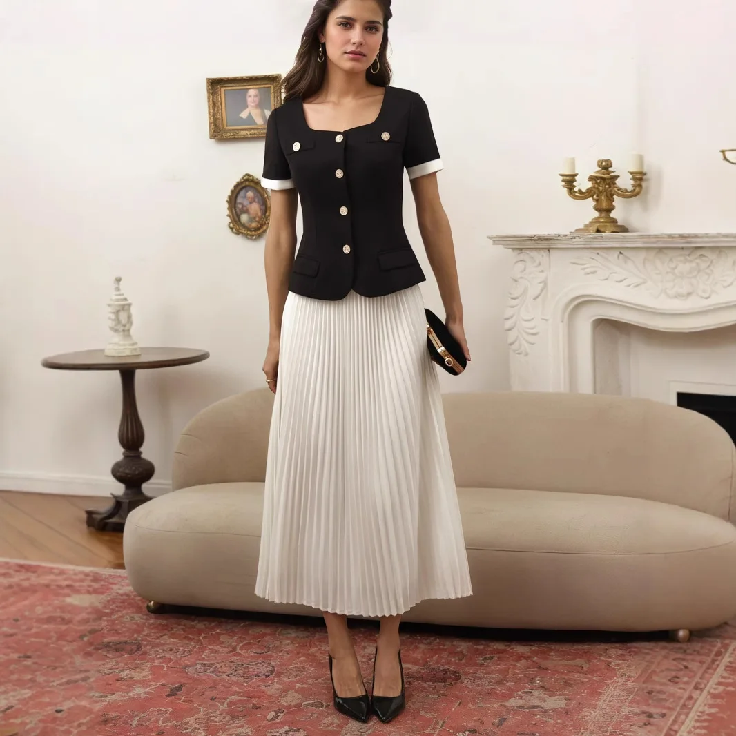 French Style Gentle T-shirt And Skirt Set Versatile Elegant Summer New Little Lady Fashion Casual Set Y2k、 Robe Femme