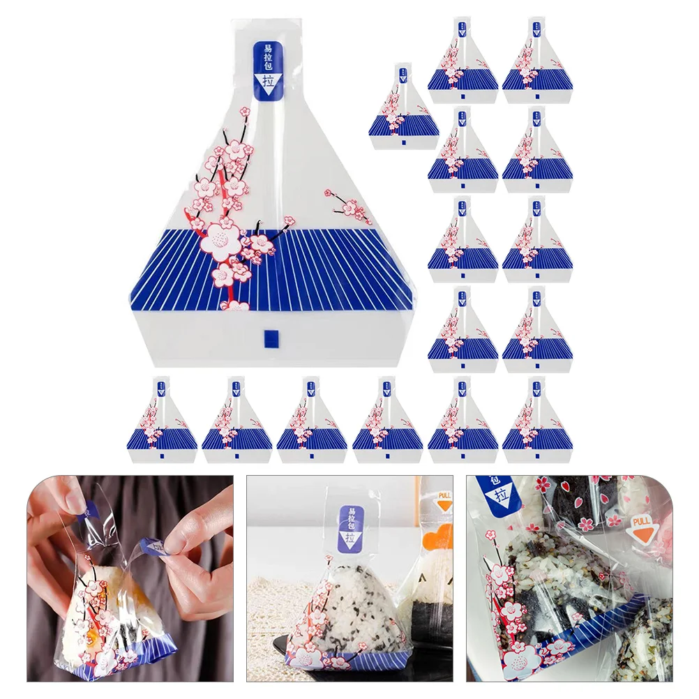 

100 Pcs Rice Ball Packaging Bag Sushi Storage Bags Onigiri Containers Wrapper Bulk Packing Triangle Wrappers Mold