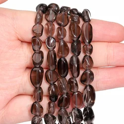 8-10mm Irregular Geometric Natural Smoky Quartz Stone Diy Loose Beads for Jewelry Making Handmade Bracelet Accessories