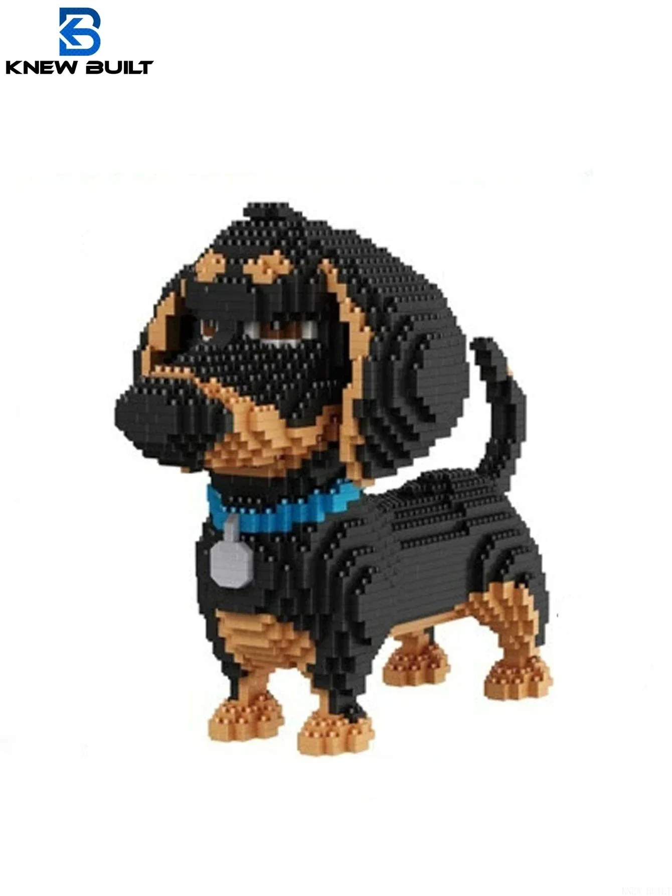 KNEW BUILT Dachshund Dog Model Micro Mini Building Blocks Set Educational Recreation Toys Pet Lover Gift Decoration Bricks