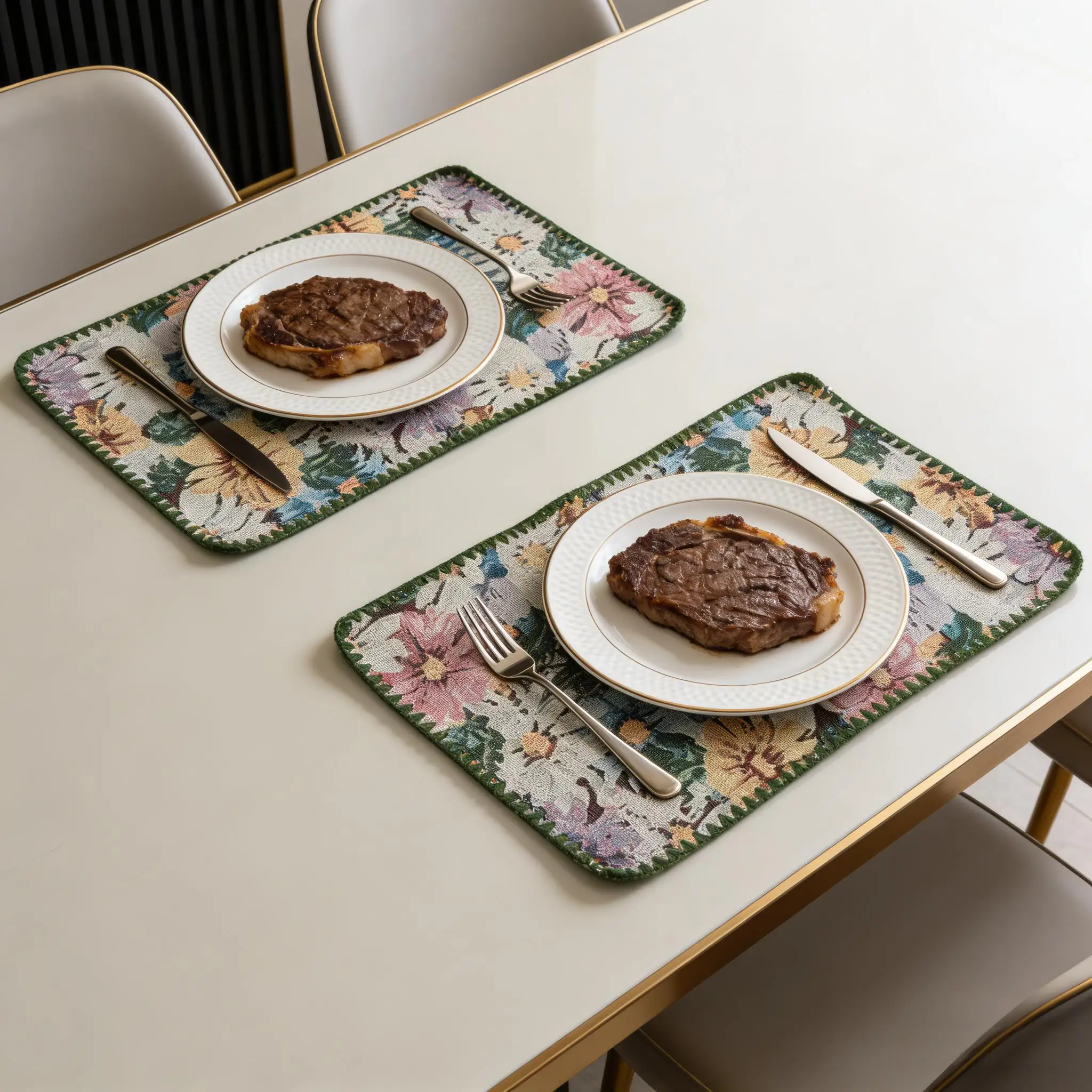 Linen Placemats for Dining Table Cotton Placemats Cloth Place Mats for Farmhouse Kitchen Tabletop Cotton Table mats 12 x 18 Inch