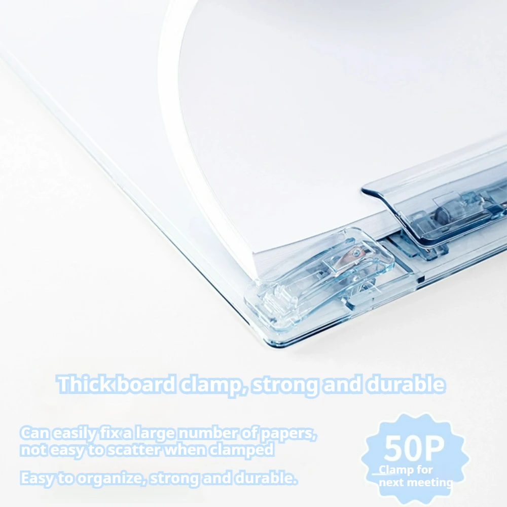 1Pc Clear Clipboard with Pen Clip and Measuring Ruler Stand Writing Board， A4 Letter Size Memo Clipboards for School, Office
