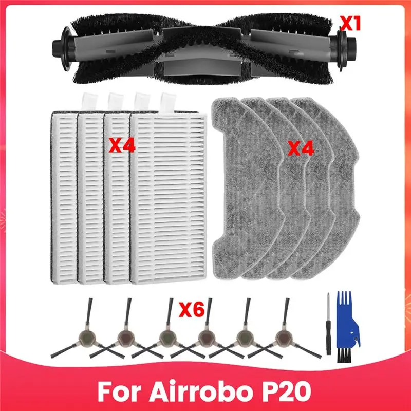 airrobo-p20-ロボット掃除機用メインサイドブラシ-hepa-フィルター-モップクロス-ダストバッグ-交換部品-a57m