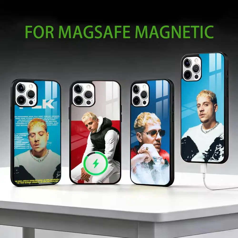 

Trendy PLK F-French Rapper Phone Case For iPhone17,16,15,14,13,12,11 Plus,Pro Max Magnetic For Magsafe Wireless Charging
