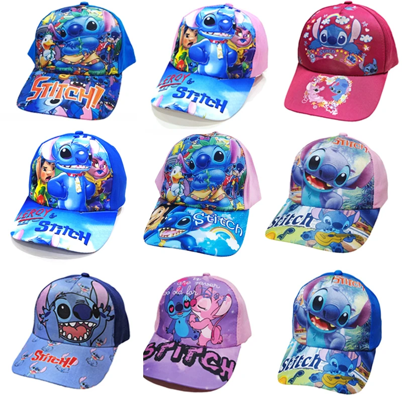 

Disney Stitch Kids Baseball Caps Spring Cartoon Adjustable Snapback Caps Boys Girls Outdoor Travel Sun Hats