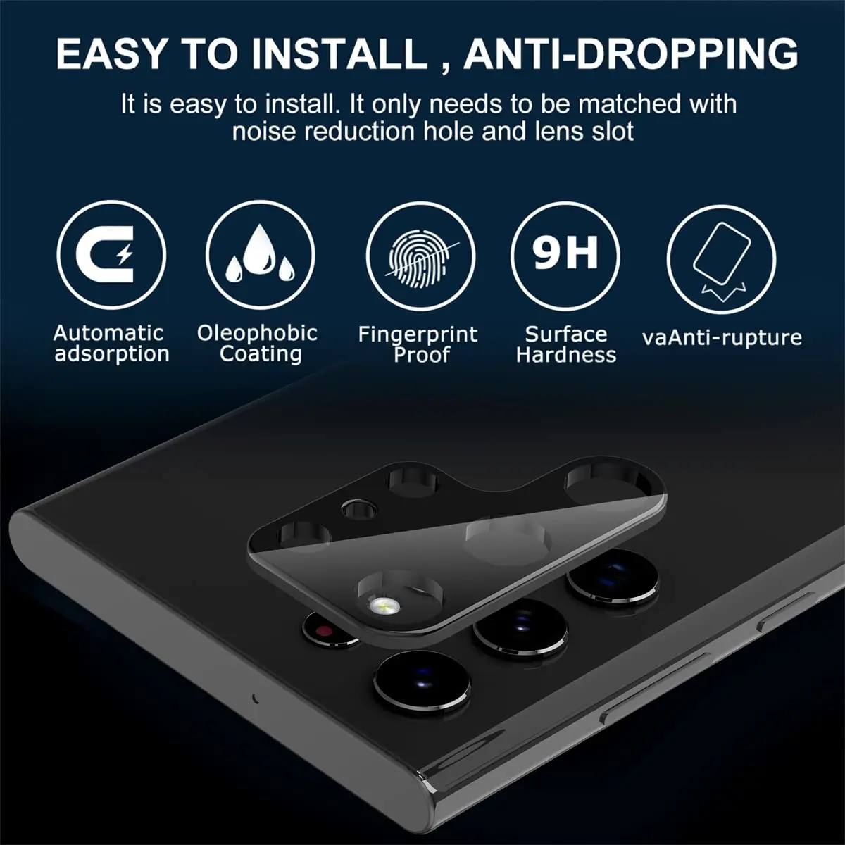 삼성 갤럭시 S25 S24 울트라 플러스, 9H 경도 안티 스크래치 쉬운 설치 강화 유리용 3팩 카메라 렌즈 보호대