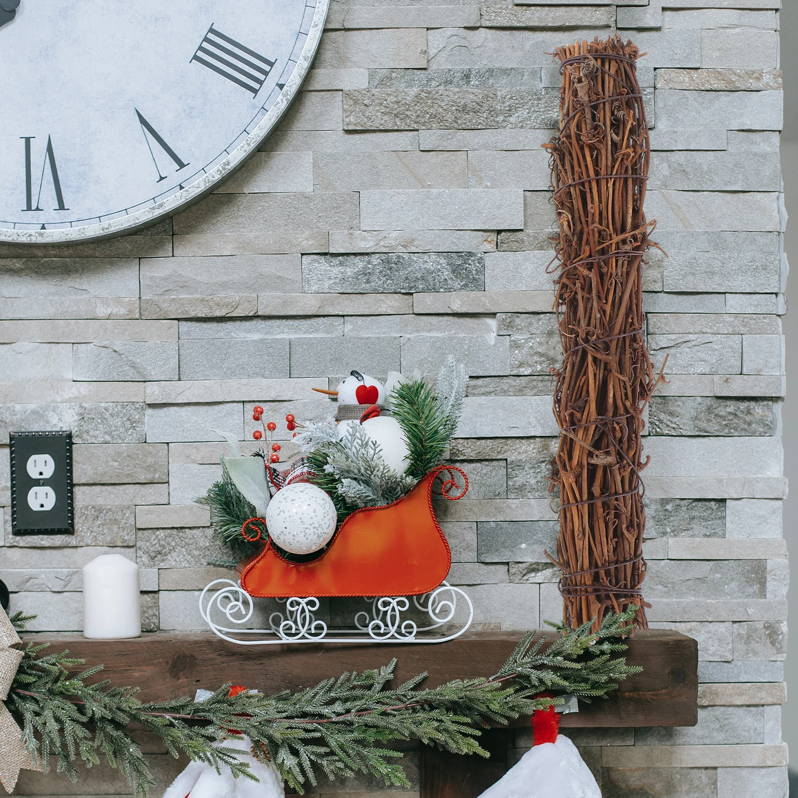 

2Pcs Natural Rattan Wreath Garland Rustic DIY Craft Material Floral Frame Indoor Outdoor Decoration Natural Rattan Wreath