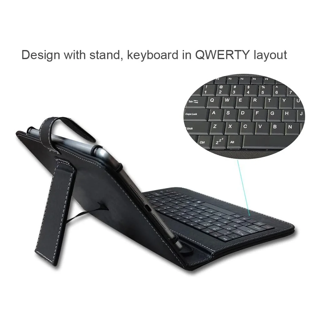 Tablet Case With Keyboard Travel Portable Sleeve Removable Keyboard Cover Compatible For 7/8 Inches IOS Android Windows System