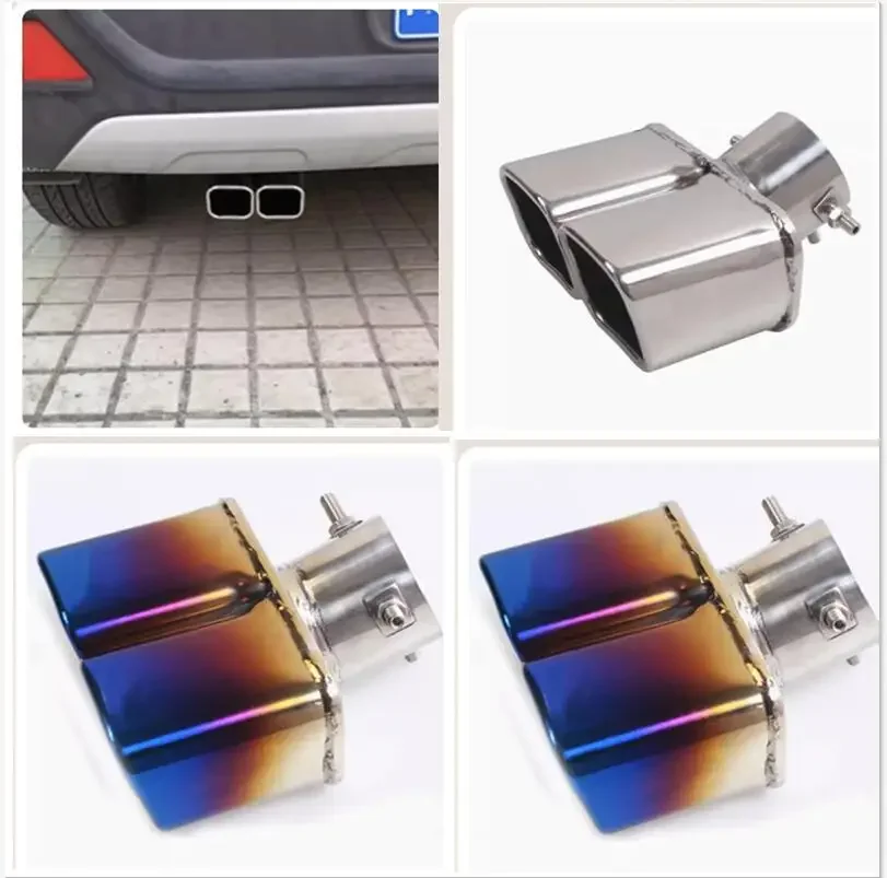 

outlet Burn Tip Stainless Exhaust Muffler fits For peugeot 2008 2014 2015 2016