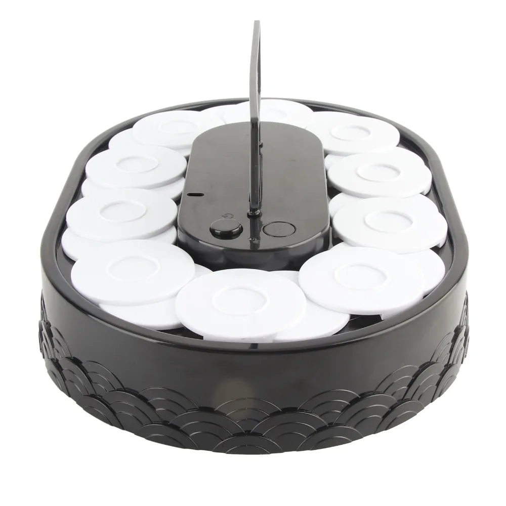 Plastic Rotating Sushi Display Stand Two Tier With Mini Trays Automatic Rotary Table Embossed Pattern Rotating