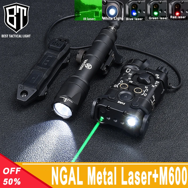 Tactical NGAL Laser Red Green Blue Aiming M600 M600C Metal Flashlight White Hunting Spotlight For 20MM Rail Airsoft Accessories