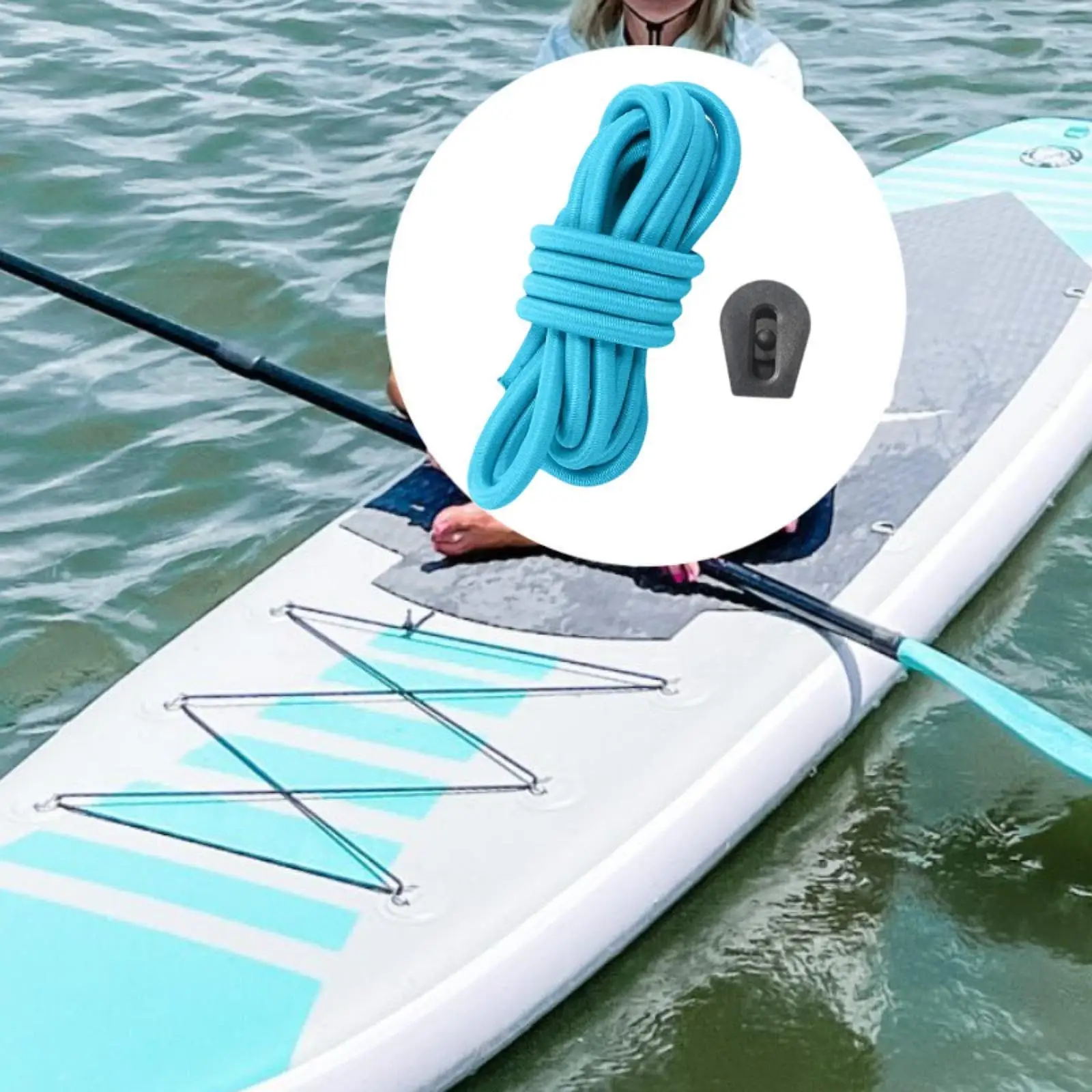 Portable Stretch String Bungee Shock Cord 250 Cm Adjustable Buckle Fixing Rope for Paddle Board Accessories and Gear
