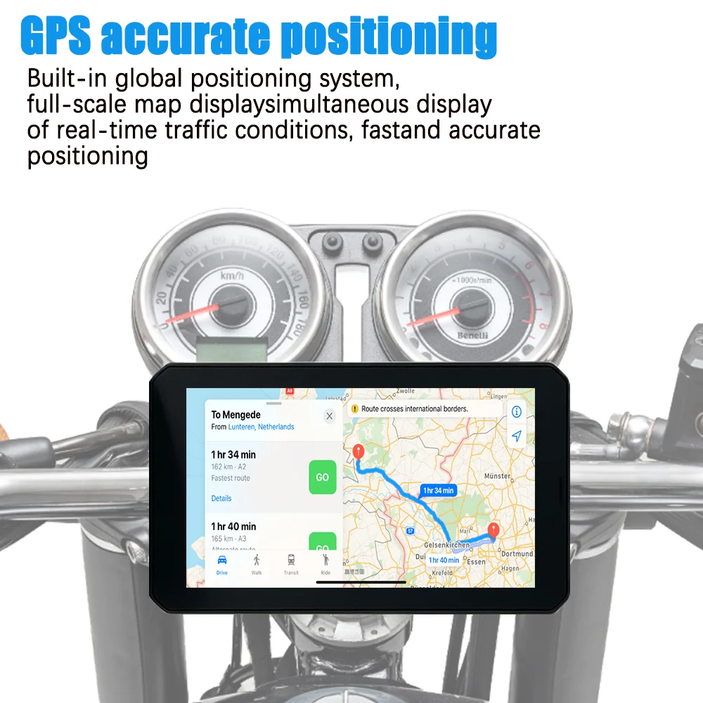7 inch for Motorcycle GPS Navigation Smart Carplay Portable Screen IPX7 Waterproof Tire Pressure Monitoring Video Recorder