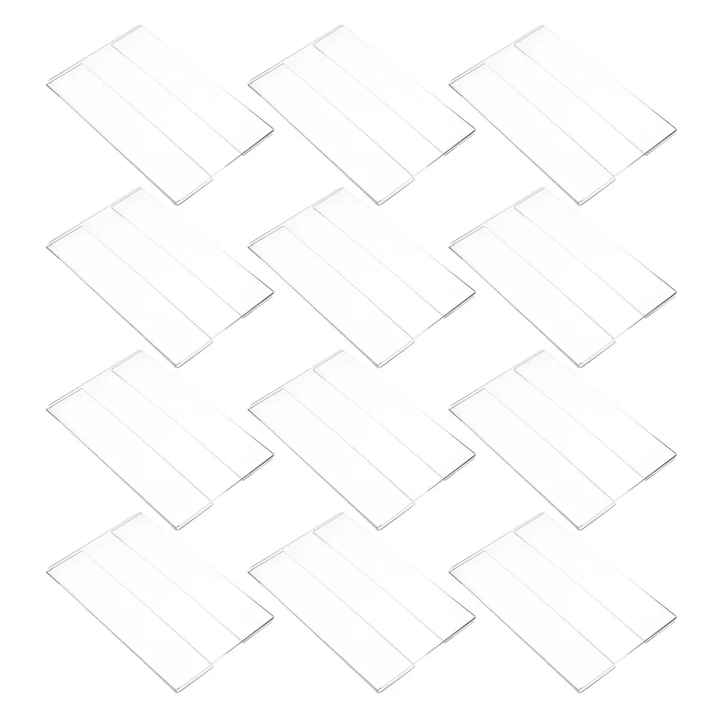 20Pcs Clear Acrylic Flat Sign Holder 9x6cm Easy Content Replacement Supermarket Shelf Tag Stand Retail Store Merchandise Display