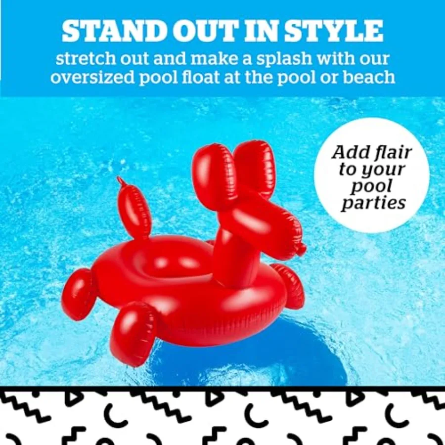 . Giant Balloon Animal Pool Float, Over 4' Wide, Fun Inflatable Floatie Tube, Blow Up Swim Ring, Outdoor Summer Pool Party Wate