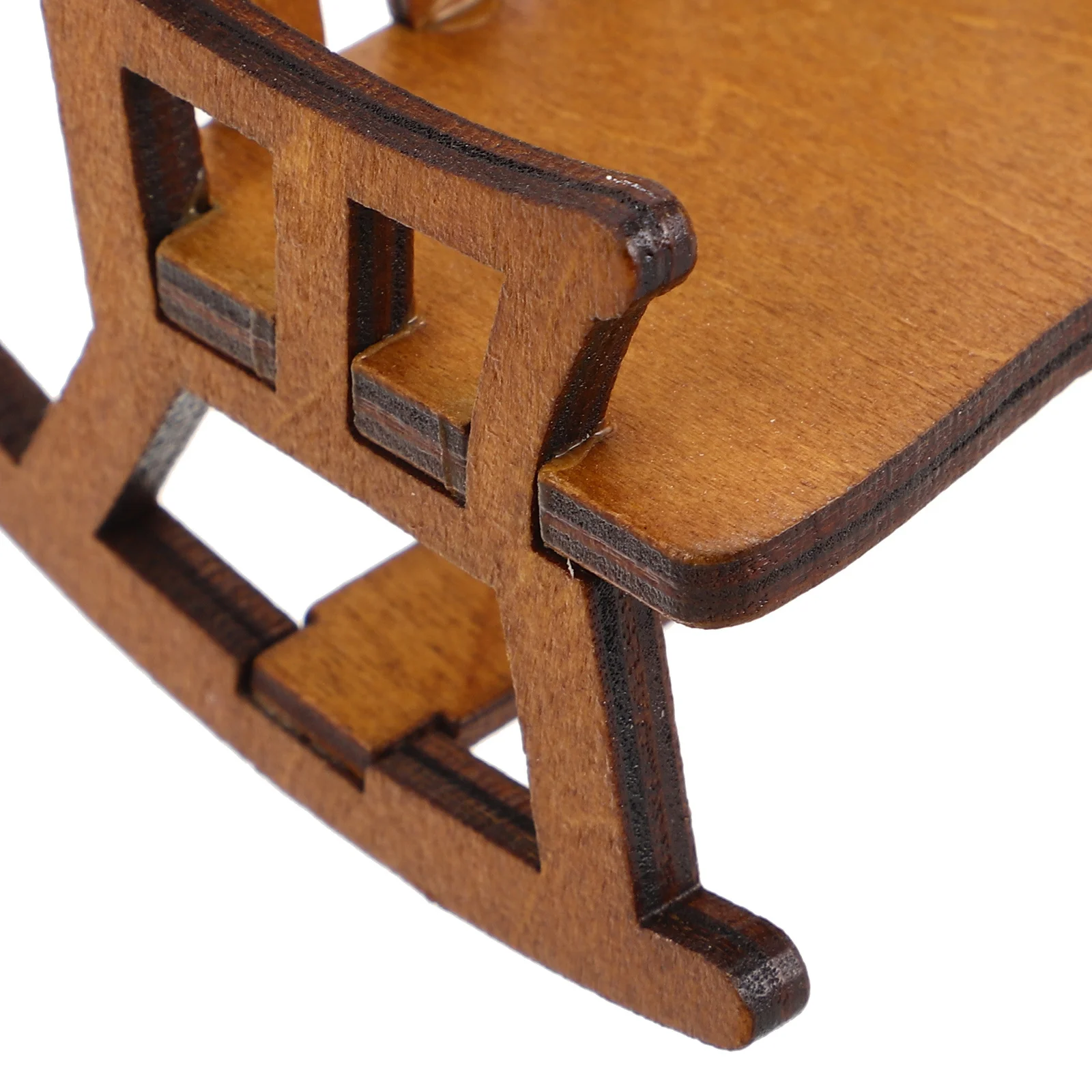 2 pezzi mini sedie a dondolo casa delle bambole in legno arredamento per mobili in miniatura per espositore da tavolo ornamento da giardino fatato gioco per bambini