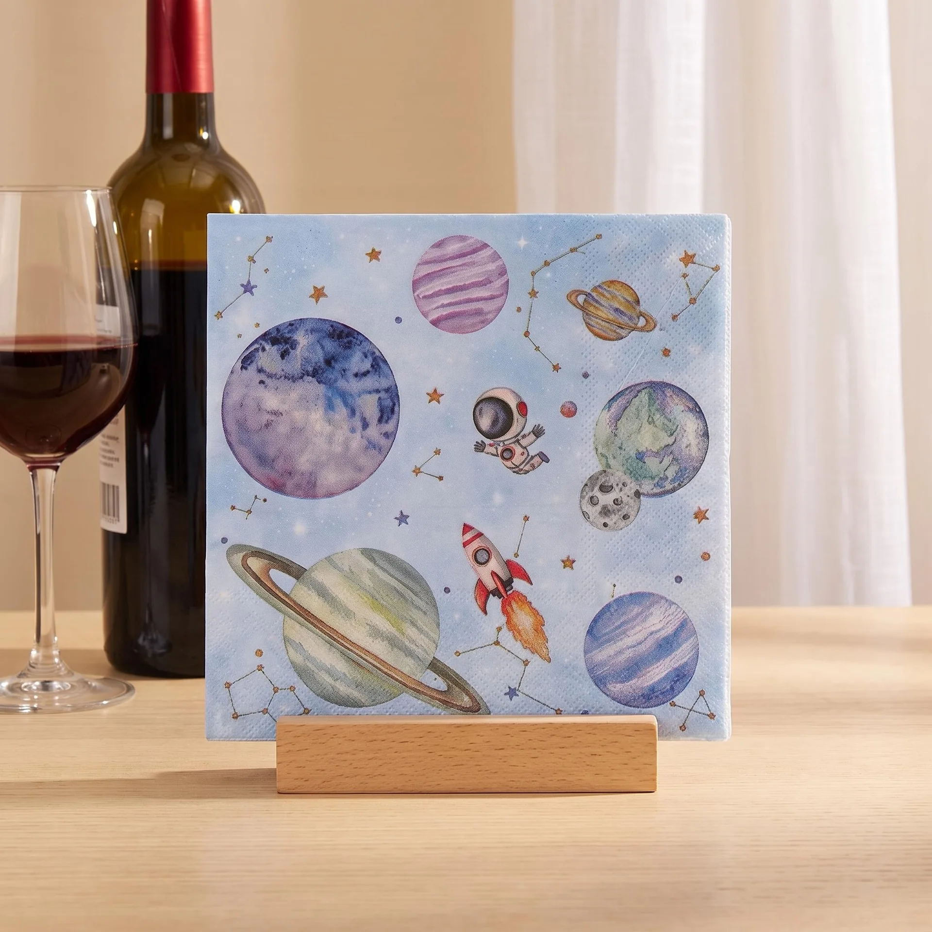 20Pcs/Bag Outer Space Theme Planet Paper Napkins Astronaut Disposable Tissues for Kids Birthday Baby Shower Party Decoration